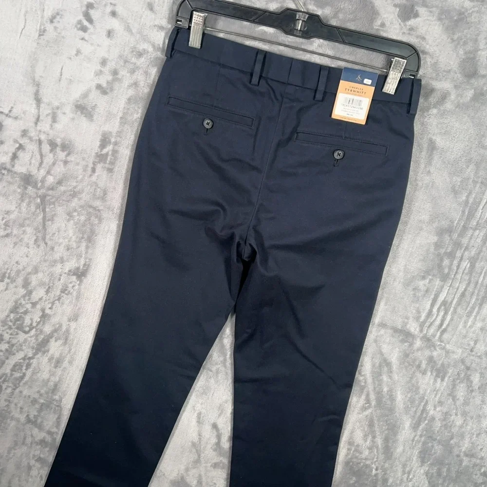 Charles Tyrwhitt Navy Blue Chino Pants Mens 28x30 New Extra Slim‎ Fit Straight